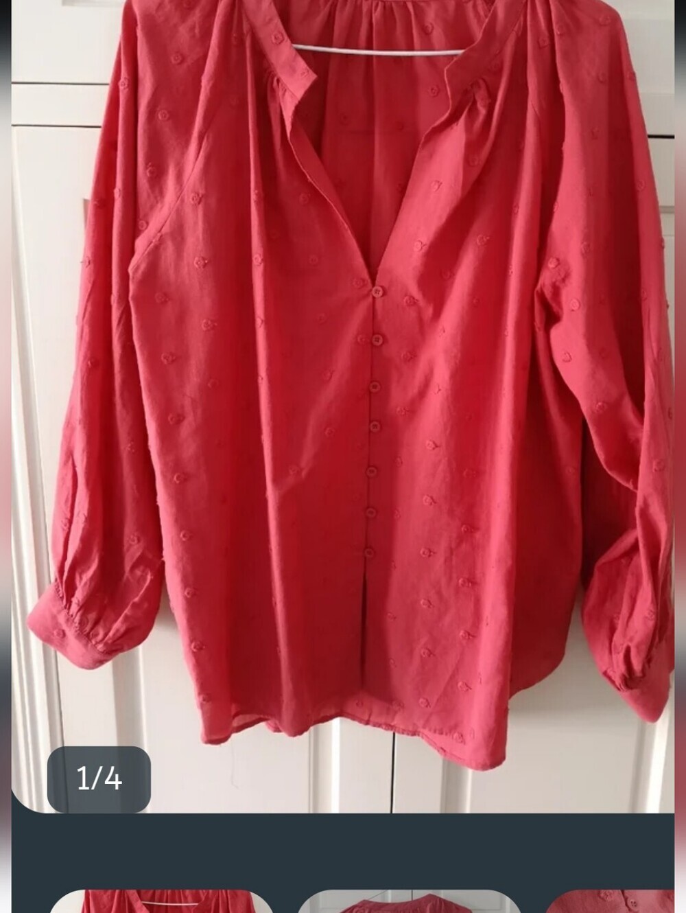 Women’s Coral Button-Front Blouse